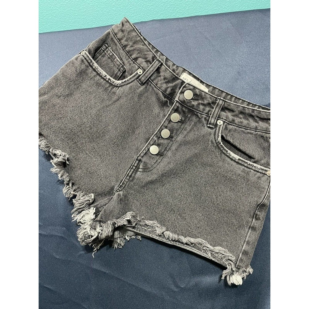 SWS Denim Jean Shorts High Rise Frayed Jeans Womens Size 5‎